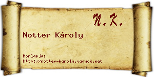 Notter Károly névjegykártya