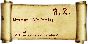 Notter Károly névjegykártya